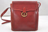Authentic Christian Dior Honeycomb Shoulder Cross Bag PVC Leather Red 5612K
