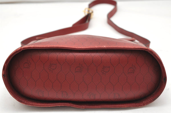 Authentic Christian Dior Honeycomb Shoulder Cross Bag PVC Leather Red 5612K