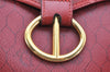 Authentic Christian Dior Honeycomb Shoulder Cross Bag PVC Leather Red 5612K