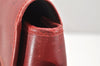 Authentic Christian Dior Honeycomb Shoulder Cross Bag PVC Leather Red 5612K