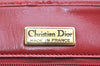 Authentic Christian Dior Honeycomb Shoulder Cross Bag PVC Leather Red 5612K