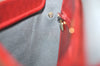 Authentic Christian Dior Honeycomb Shoulder Cross Bag PVC Leather Red 5612K