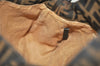 Authentic FENDI Zucca Mamma Baguette Shoulder Bag Canvas Leather Brown 5613I