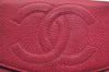 Authentic CHANEL Caviar Skin Vintage CC Logo Bifold Wallet Purse Pink  5613J