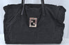 Authentic FENDI Zucca Shoulder Tote Bag Canvas Leather Black 5615K