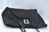 Authentic FENDI Zucca Shoulder Tote Bag Canvas Leather Black 5615K