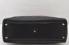 Authentic Christian Dior Lady Dior Lamb Skin Cannage Hand Bag Black CD 5616K