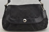 Authentic COACH Signature Vintage Shoulder Bag Canvas Leather F13739 Black 5617J