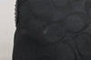 Authentic COACH Signature Vintage Shoulder Bag Canvas Leather F13739 Black 5617J