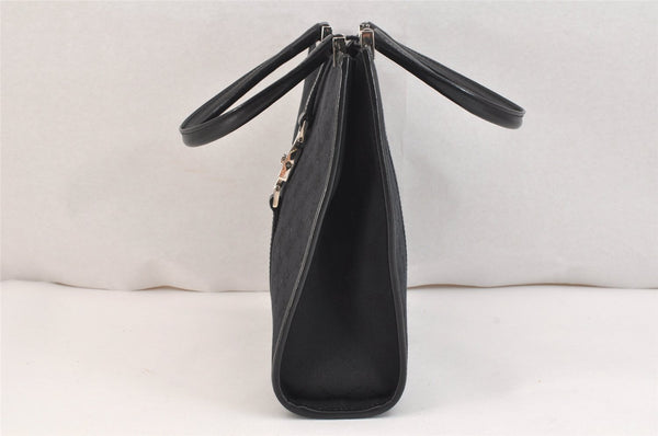 Authentic GUCCI Jackie Hand Tote Bag Purse GG Canvas Leather 0021065 Black 5618K