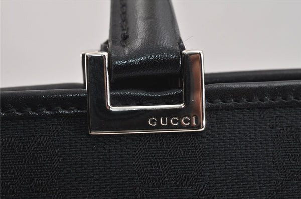 Authentic GUCCI Jackie Hand Tote Bag Purse GG Canvas Leather 0021065 Black 5618K