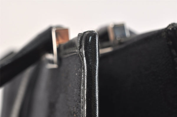 Authentic GUCCI Jackie Hand Tote Bag Purse GG Canvas Leather 0021065 Black 5618K