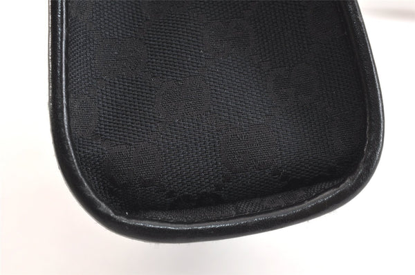 Authentic GUCCI Jackie Hand Tote Bag Purse GG Canvas Leather 0021065 Black 5618K