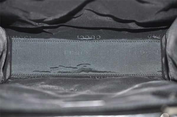 Authentic GUCCI Jackie Hand Tote Bag Purse GG Canvas Leather 0021065 Black 5618K