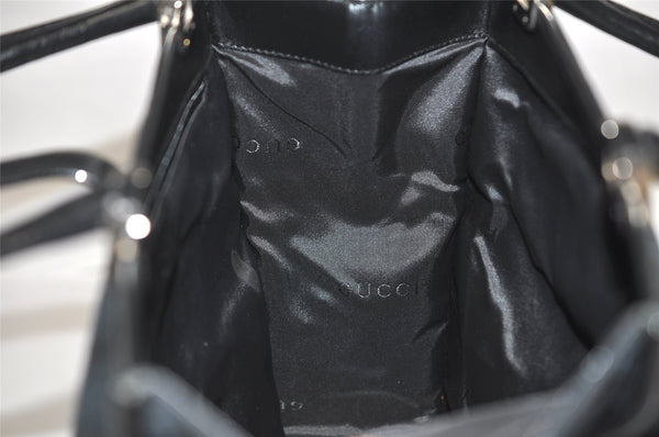 Authentic GUCCI Jackie Hand Tote Bag Purse GG Canvas Leather 0021065 Black 5618K