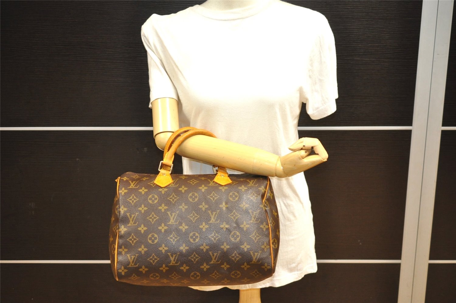 Authentic Louis Vuitton Monogram Speedy 30 Hand Boston Bag M41526 LV 5619J