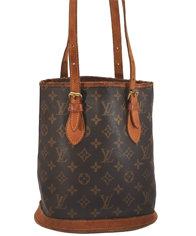 Authentic Louis Vuitton Monogram Bucket PM Shoulder Tote Bag M42238 LV 5620J