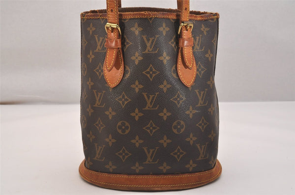 Authentic Louis Vuitton Monogram Bucket PM Shoulder Tote Bag M42238 LV 5620J
