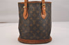 Authentic Louis Vuitton Monogram Bucket PM Shoulder Tote Bag M42238 LV 5620J
