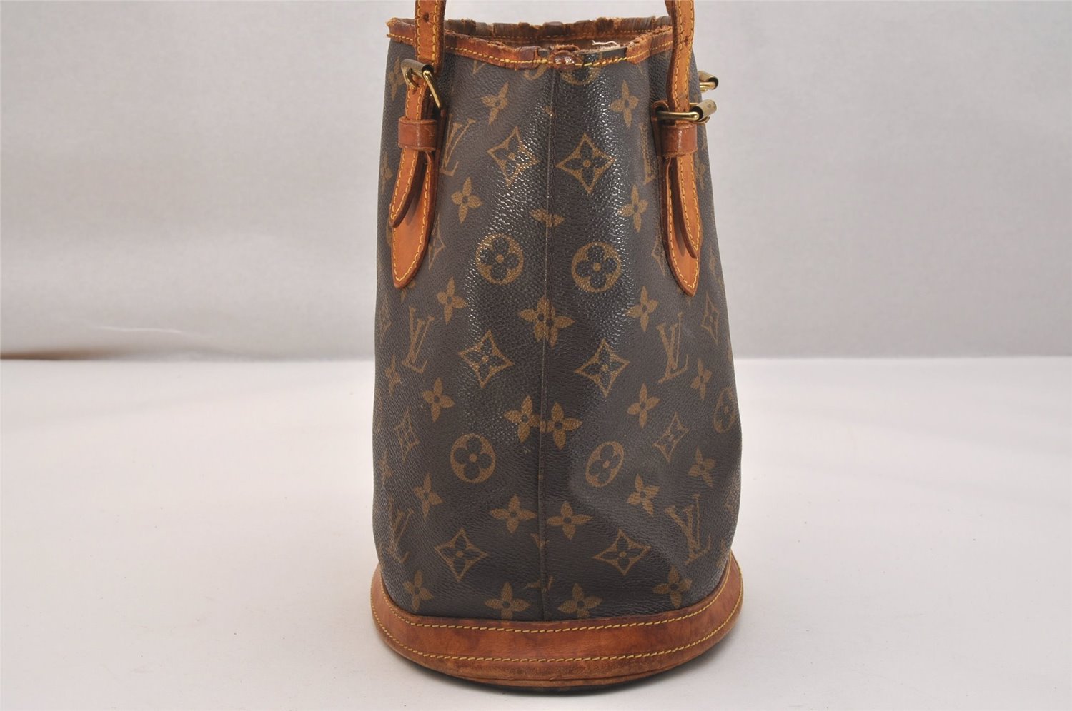 Authentic Louis Vuitton Monogram Bucket PM Shoulder Tote Bag M42238 LV 5620J
