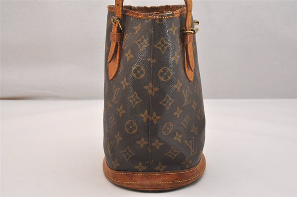 Authentic Louis Vuitton Monogram Bucket PM Shoulder Tote Bag M42238 LV 5620J