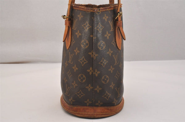 Authentic Louis Vuitton Monogram Bucket PM Shoulder Tote Bag M42238 LV 5620J