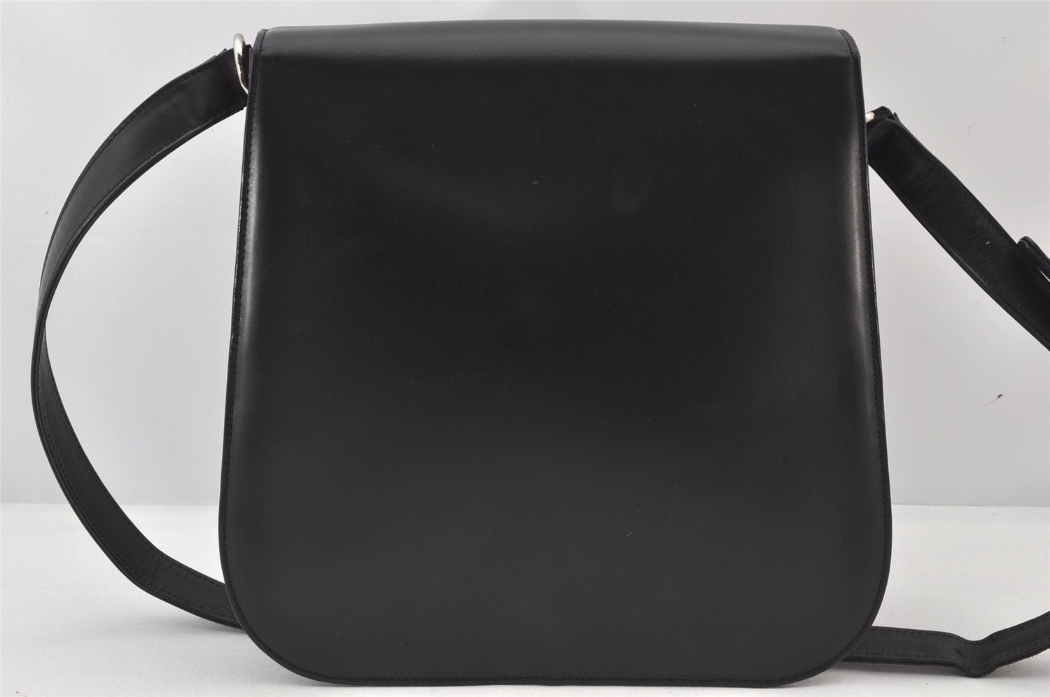 Authentic Burberrys Leather Shoulder Cross Body Bag Purse Black Box 5620K