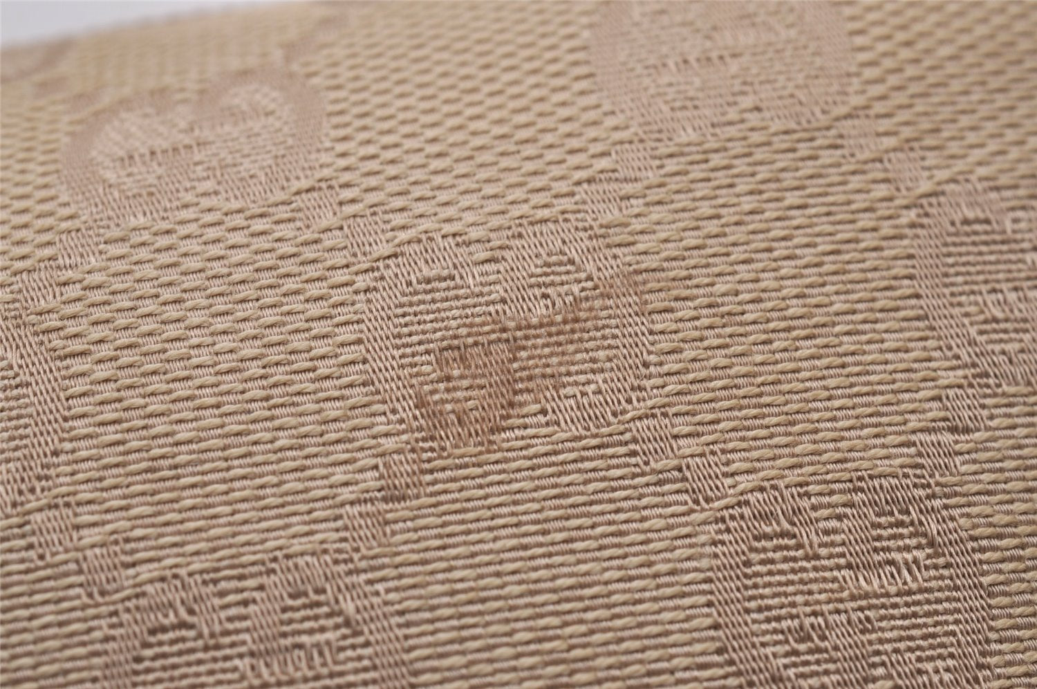 Authentic GUCCI Vintage Hand Bag Pouch Purse GG Canvas Leather 07198 Beige 5621I