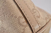 Authentic GUCCI Vintage Hand Bag Pouch Purse GG Canvas Leather 07198 Beige 5621I