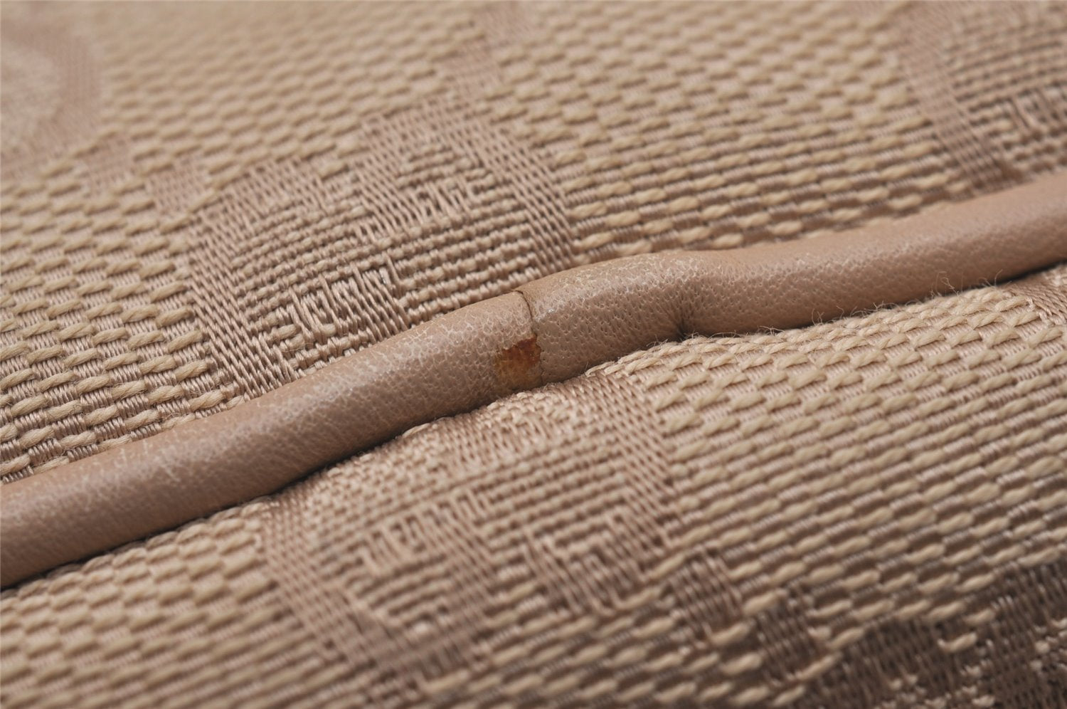 Authentic GUCCI Vintage Hand Bag Pouch Purse GG Canvas Leather 07198 Beige 5621I