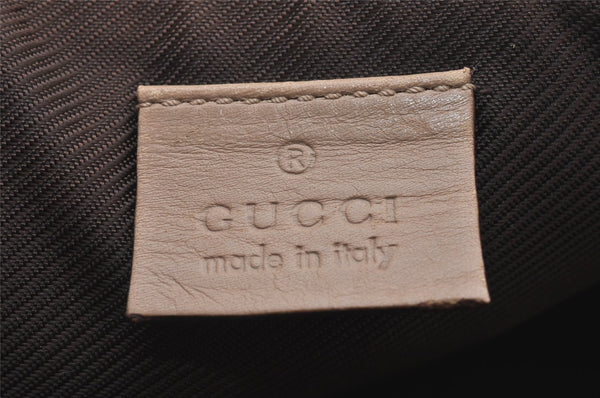 Authentic GUCCI Vintage Hand Bag Pouch Purse GG Canvas Leather 07198 Beige 5621I