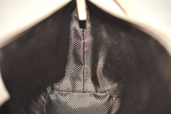 Authentic GUCCI Vintage Hand Bag Pouch Purse GG Canvas Leather 07198 Beige 5621I