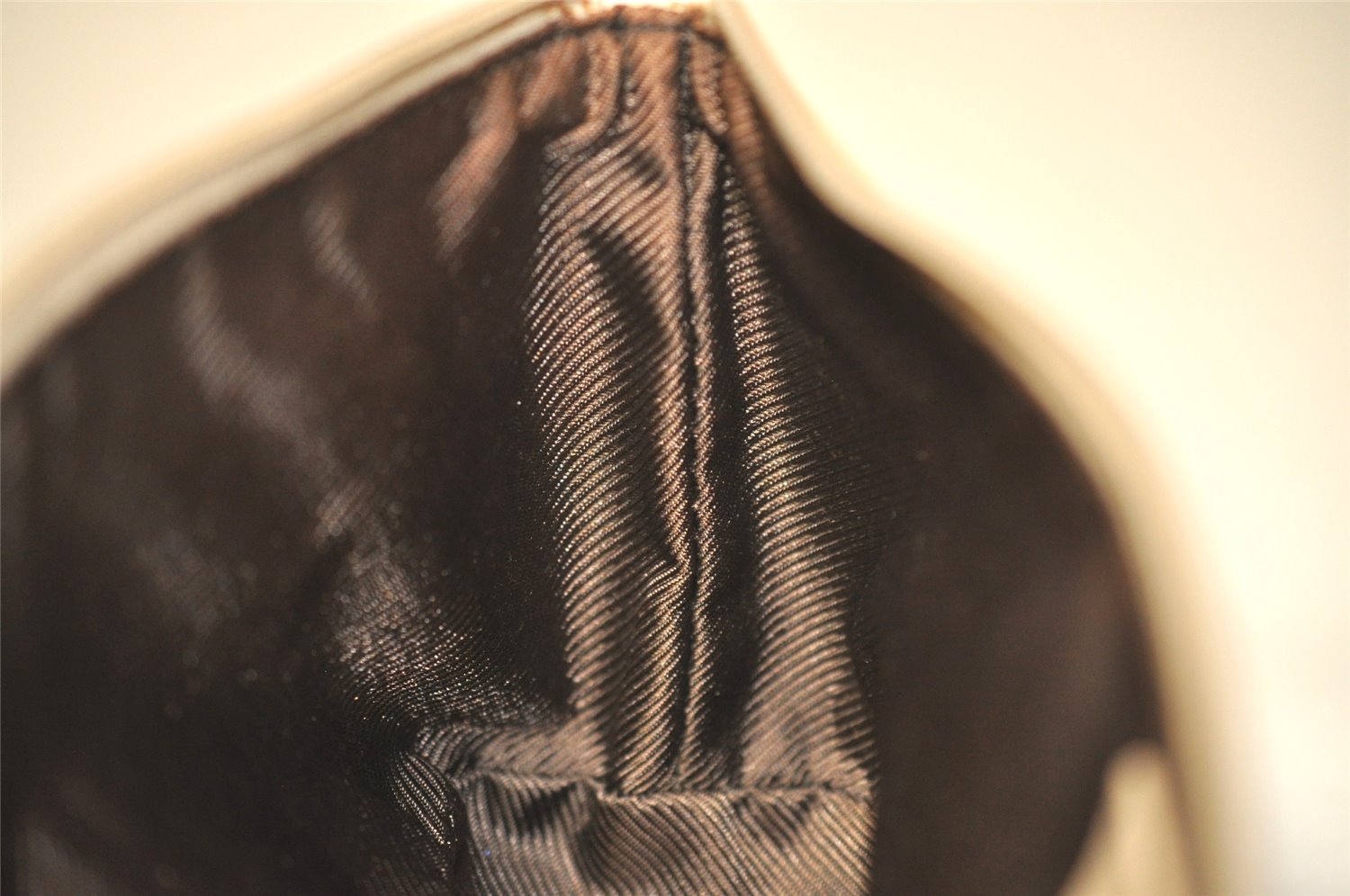 Authentic GUCCI Vintage Hand Bag Pouch Purse GG Canvas Leather 07198 Beige 5621I