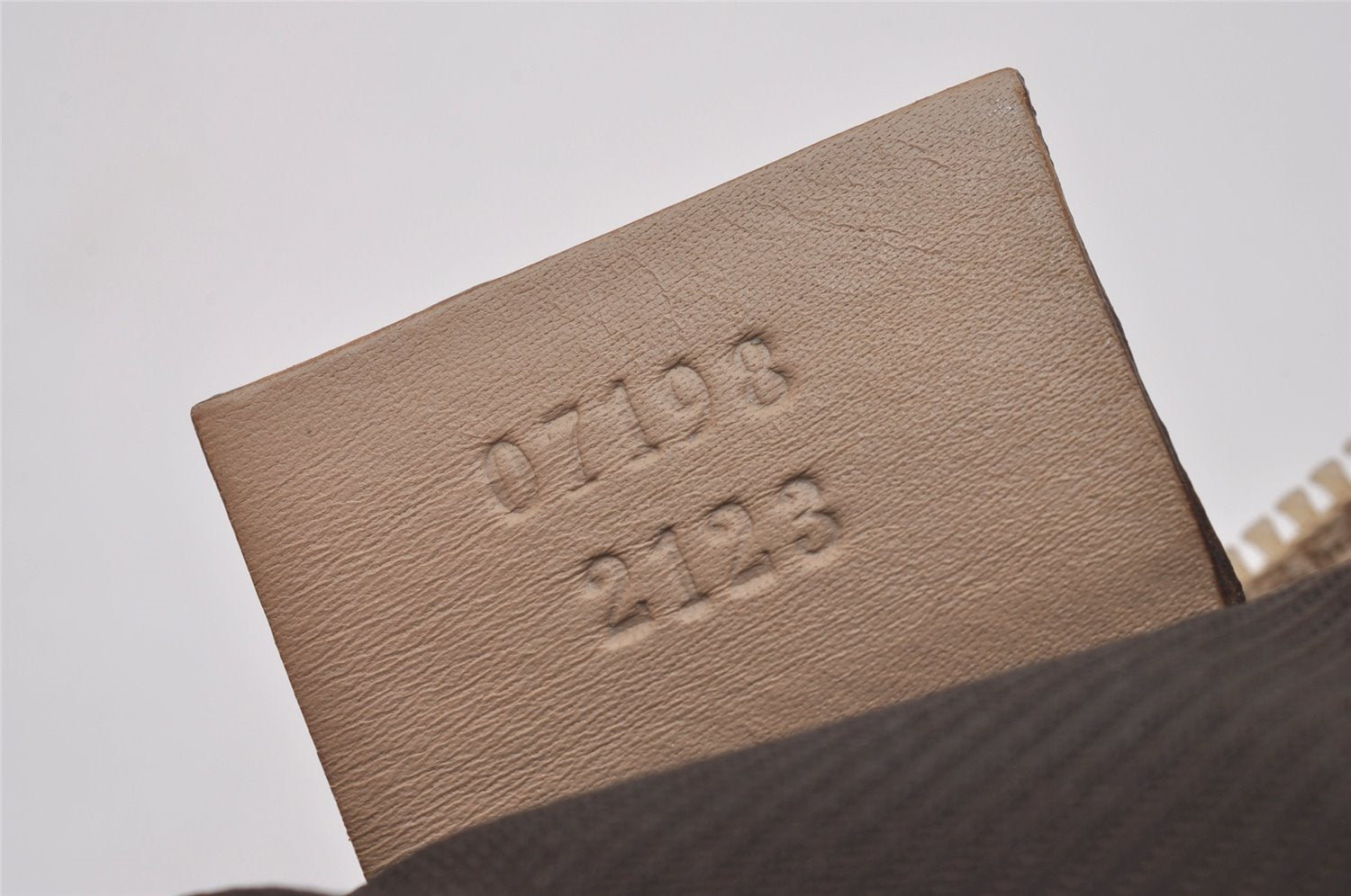 Authentic GUCCI Vintage Hand Bag Pouch Purse GG Canvas Leather 07198 Beige 5621I