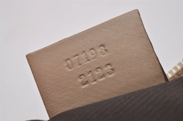 Authentic GUCCI Vintage Hand Bag Pouch Purse GG Canvas Leather 07198 Beige 5621I