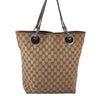 Authentic GUCCI Eclipse Shoulder Tote Bag GG Canvas Leather 120836 Brown 5621K