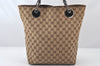 Authentic GUCCI Eclipse Shoulder Tote Bag GG Canvas Leather 120836 Brown 5621K