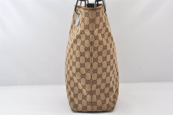 Authentic GUCCI Eclipse Shoulder Tote Bag GG Canvas Leather 120836 Brown 5621K