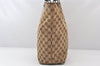 Authentic GUCCI Eclipse Shoulder Tote Bag GG Canvas Leather 120836 Brown 5621K