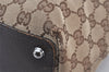 Authentic GUCCI Eclipse Shoulder Tote Bag GG Canvas Leather 120836 Brown 5621K