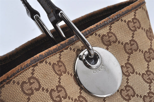 Authentic GUCCI Eclipse Shoulder Tote Bag GG Canvas Leather 120836 Brown 5621K
