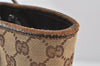 Authentic GUCCI Eclipse Shoulder Tote Bag GG Canvas Leather 120836 Brown 5621K