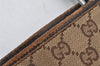 Authentic GUCCI Eclipse Shoulder Tote Bag GG Canvas Leather 120836 Brown 5621K