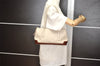 Authentic PRADA Vintage Leather Enamel Shoulder Hand Bag Purse White 5622I