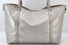 Authentic GUCCI Impreme Shoulder Tote Bag GG PVC Leather 197953 Silver 5622K