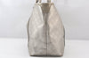Authentic GUCCI Impreme Shoulder Tote Bag GG PVC Leather 197953 Silver 5622K