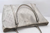 Authentic GUCCI Impreme Shoulder Tote Bag GG PVC Leather 197953 Silver 5622K