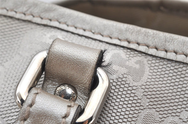 Authentic GUCCI Impreme Shoulder Tote Bag GG PVC Leather 197953 Silver 5622K
