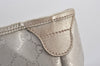 Authentic GUCCI Impreme Shoulder Tote Bag GG PVC Leather 197953 Silver 5622K