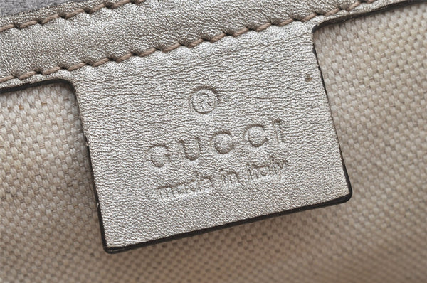 Authentic GUCCI Impreme Shoulder Tote Bag GG PVC Leather 197953 Silver 5622K